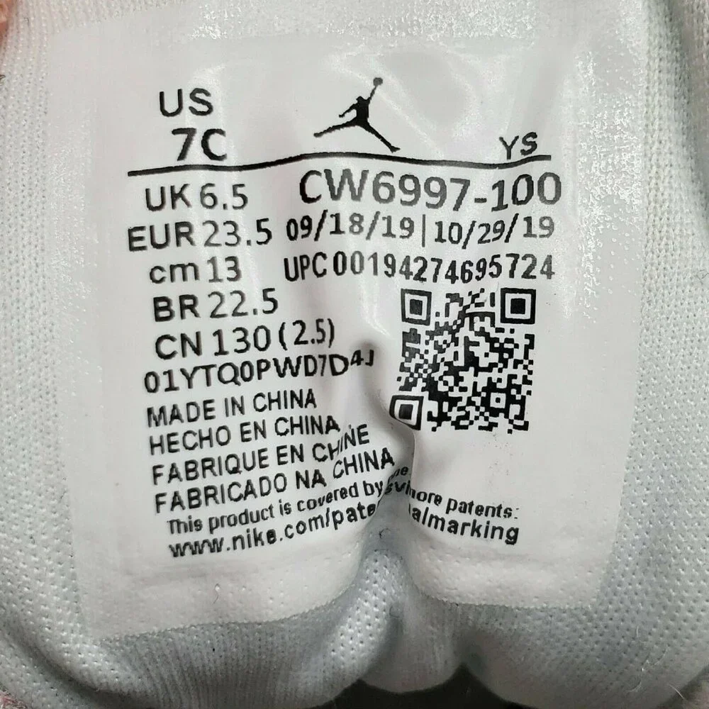 Jordan Unisex Kids 6 Rings CW6997 100  Athletic Sneaker‎ Shoes Size 7C